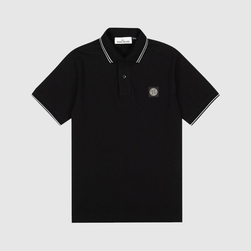 Polo Stone Island pour Homme Noir mo771522s18